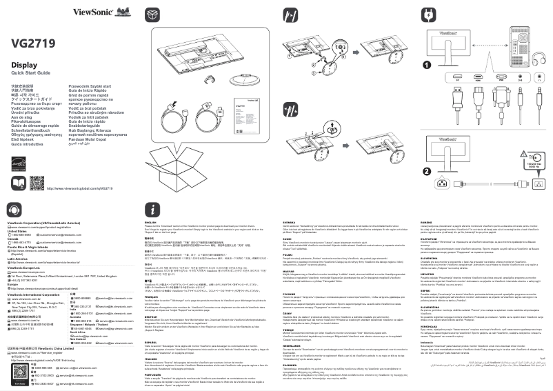 Page 1 de la notice Guide de démarrage rapide Viewsonic VG Series VG2719-2K