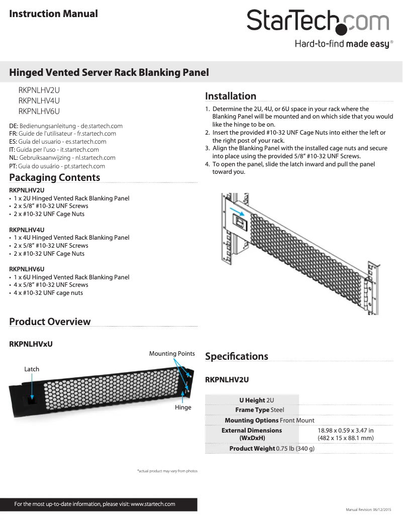 Image de la première page du manuel de l'appareil RKPNLHV6U