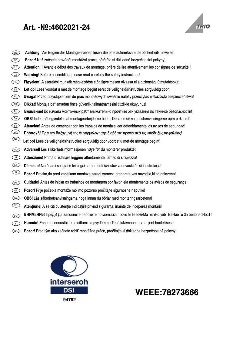 Image de la première page du manuel de l'appareil Rustica 4602021-24