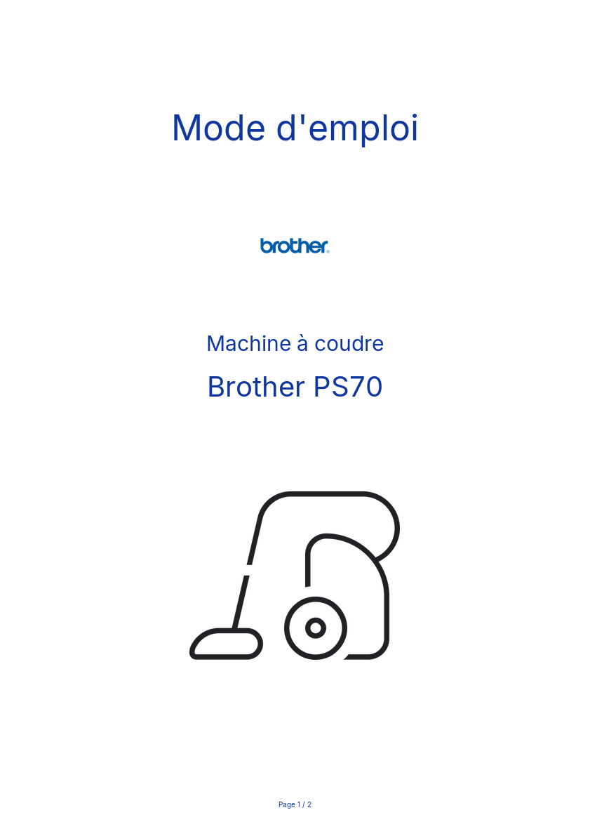 Page n°1 - Mode d'emploi Brother PS70