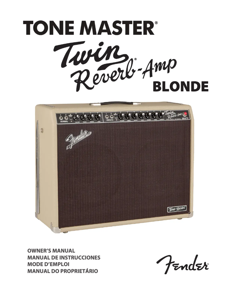 Page n°1 - Manuel utilisateur Fender Tone Master Twin Reverb Blonde