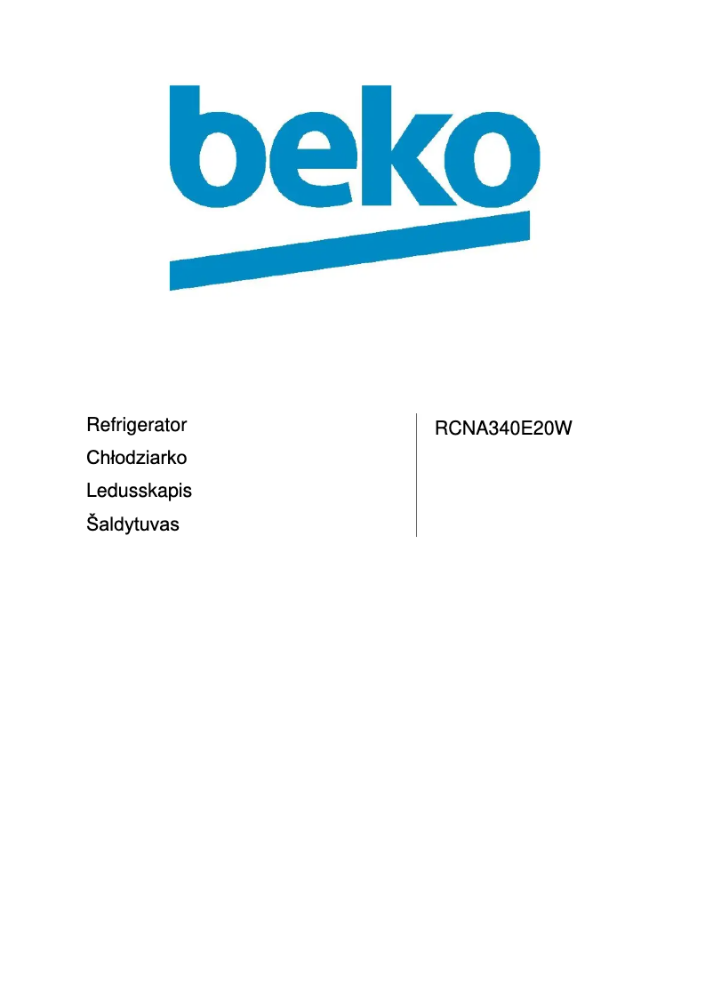 Image de la première page du manuel de l'appareil RCNA340E20W