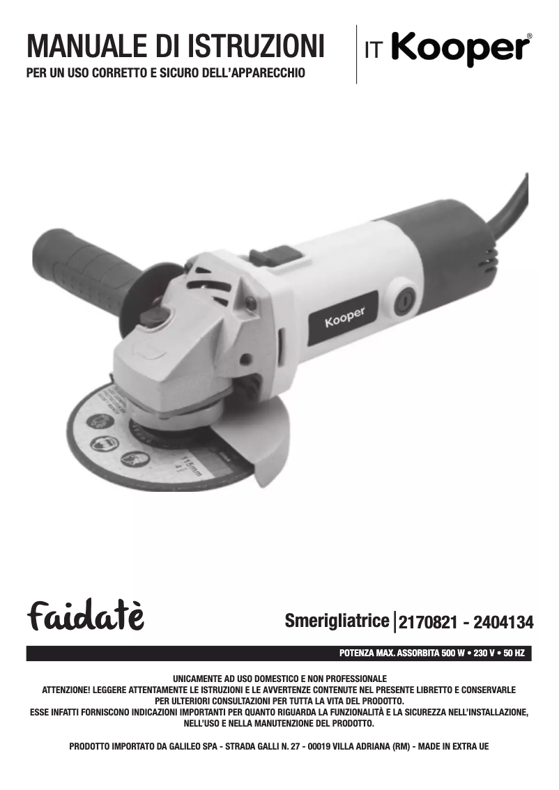 Page 1 de la notice Manuel utilisateur Kooper 2170821