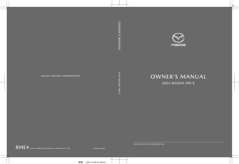 Page 1 de la notice Manuel utilisateur Mazda MX-5 (2024)