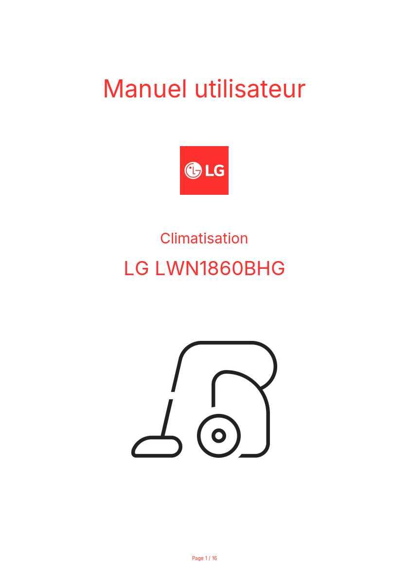 Page n°1 - Manuel utilisateur LG LWN1860BHG