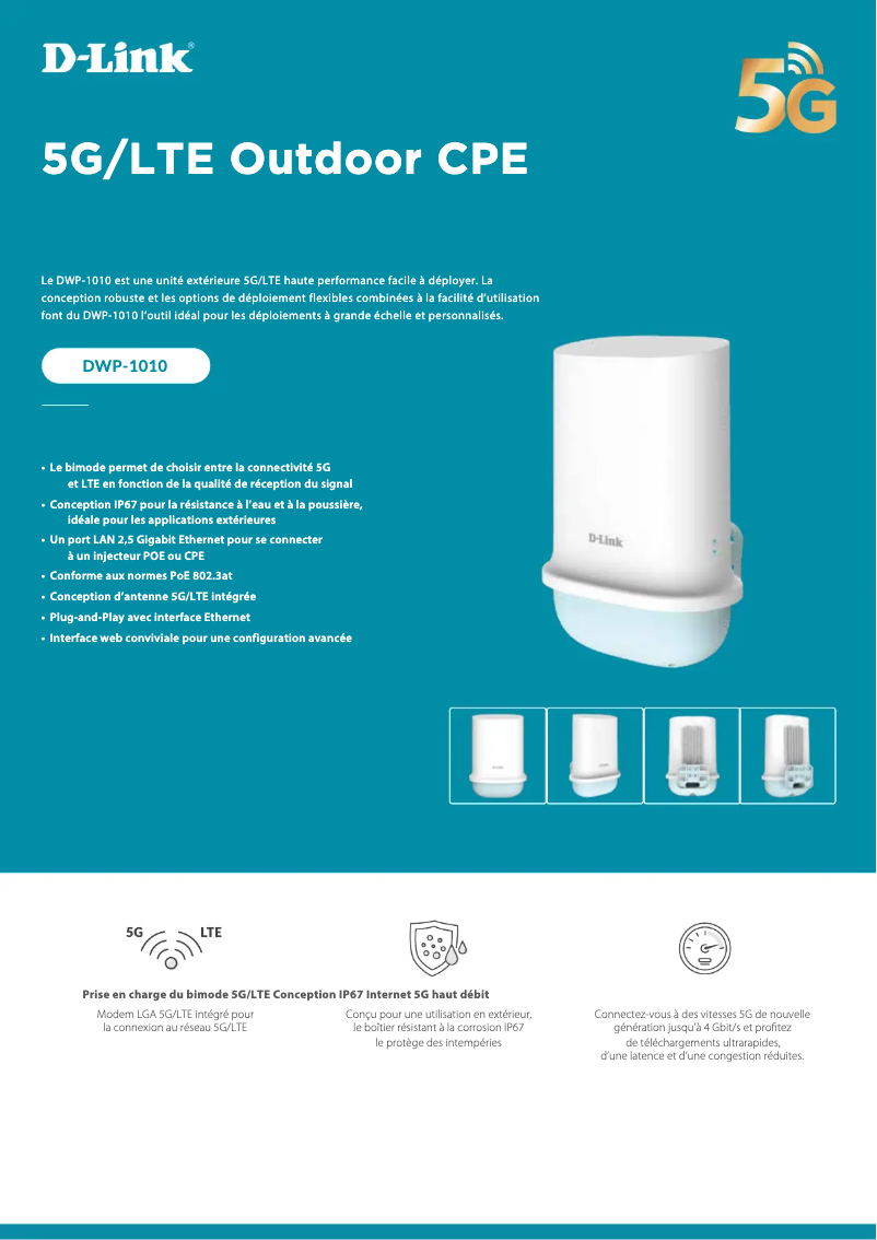 Page 1 de la notice Fiche technique D-Link DWP-1010