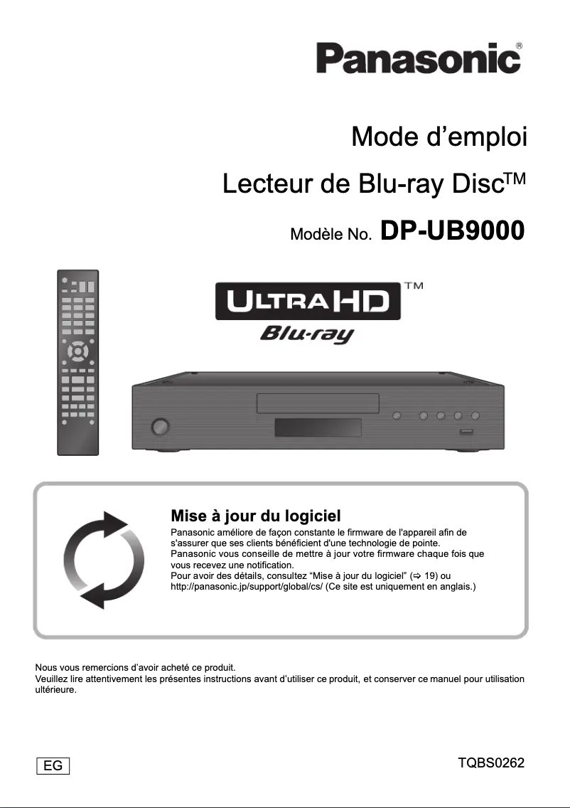 Page 1 de la notice Manuel utilisateur Panasonic DP-UB9000
