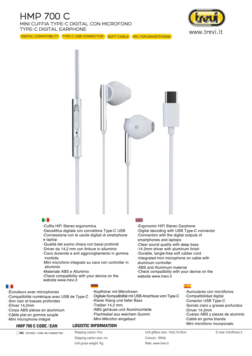 Page 1 de la notice Manuel utilisateur Trevi HMP 700 C