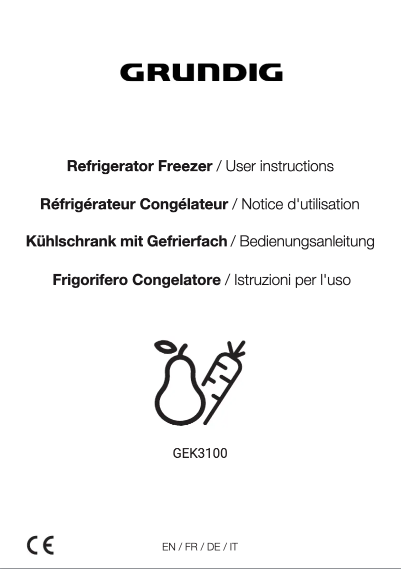 Page 1 de la notice Manuel utilisateur Grundig GEK3100