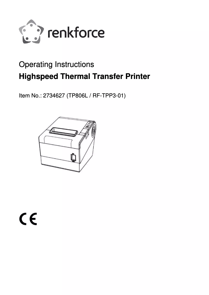 Page 1 de la notice Manuel utilisateur Renkforce RF-TPP3-01
