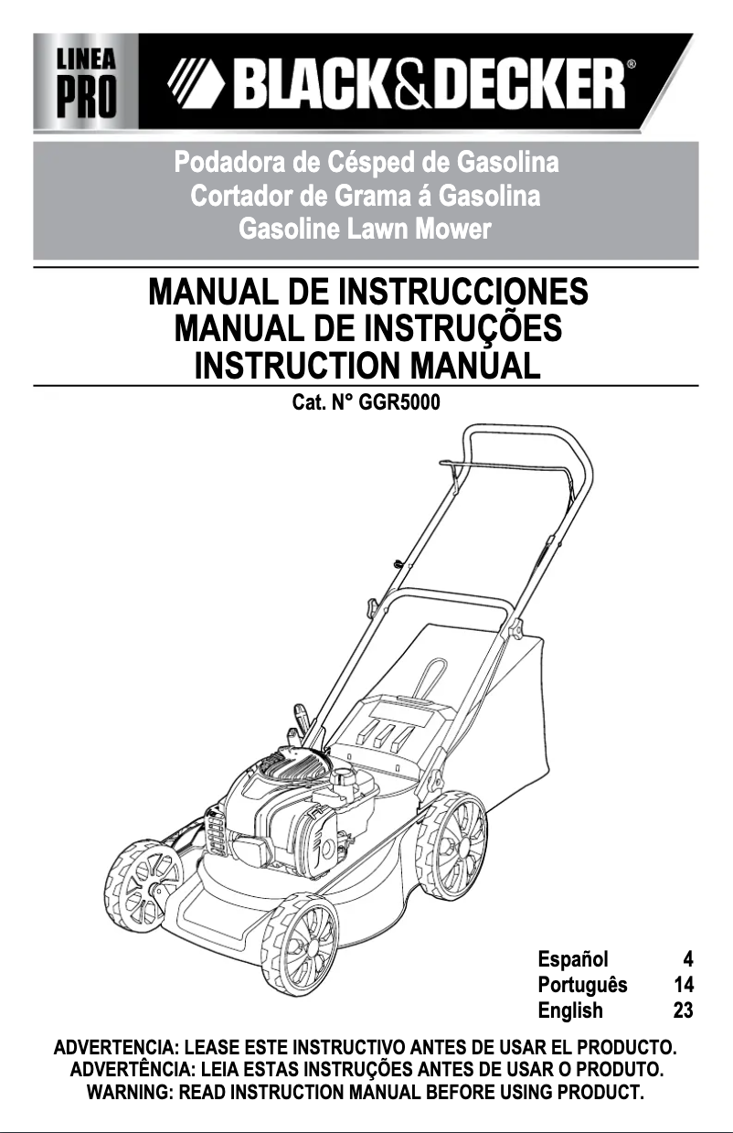 Page n°1 - Manuel utilisateur Black & Decker GGR5000
