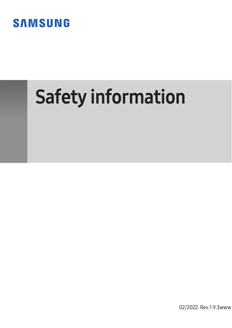 Page n°1 - Instructions de sécurité Samsung Galaxy S10 Lite