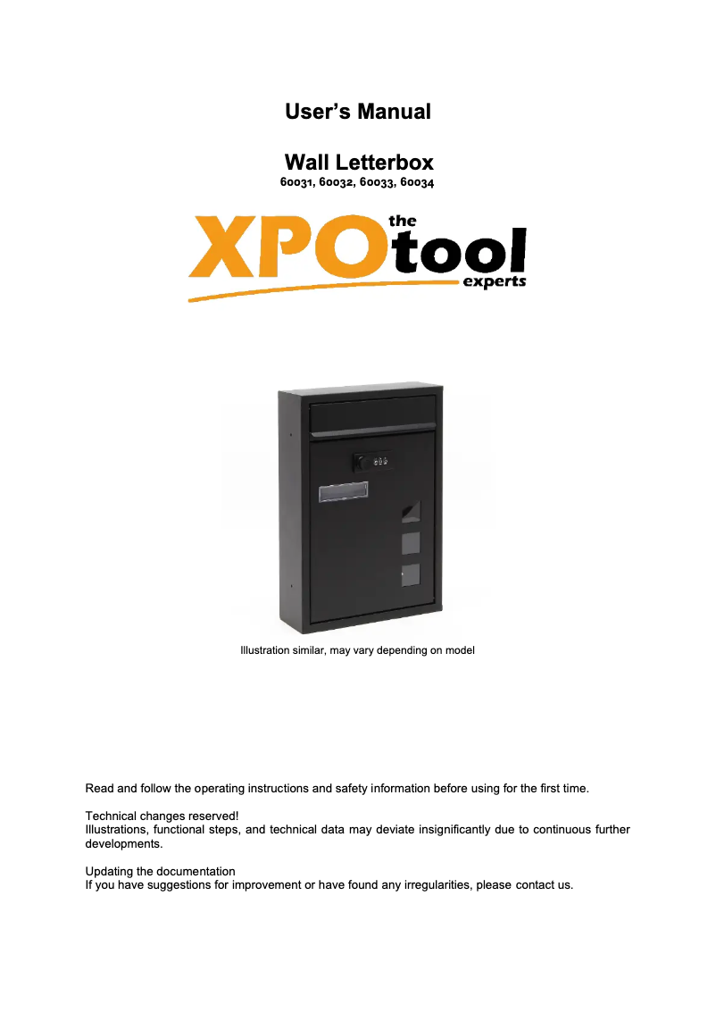 Page n°1 - Manuel utilisateur WilTec 60034