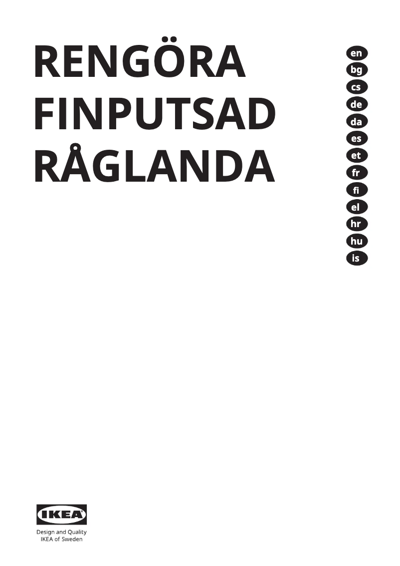 Page 1 de la notice Manuel utilisateur Ikea RENGÖRA 404.755.72