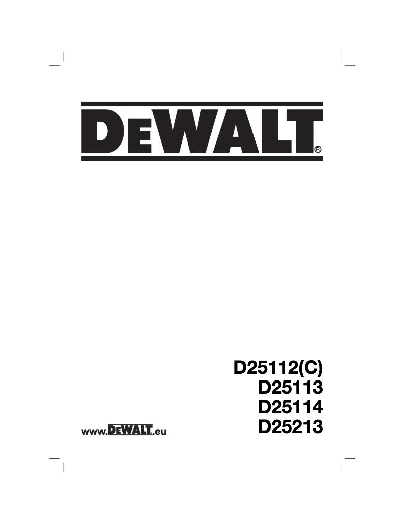 Page 1 de la notice Manuel utilisateur DeWalt D25112