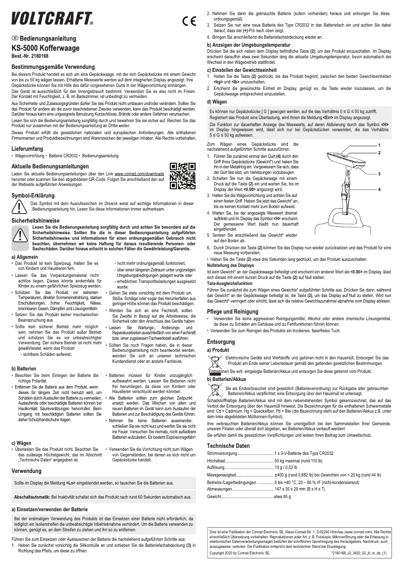 Page 1 de la notice Manuel utilisateur Voltcraft KS-5000