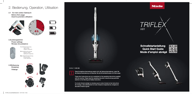 Image de la première page du manuel de l'appareil Triflex HX1 Pro
