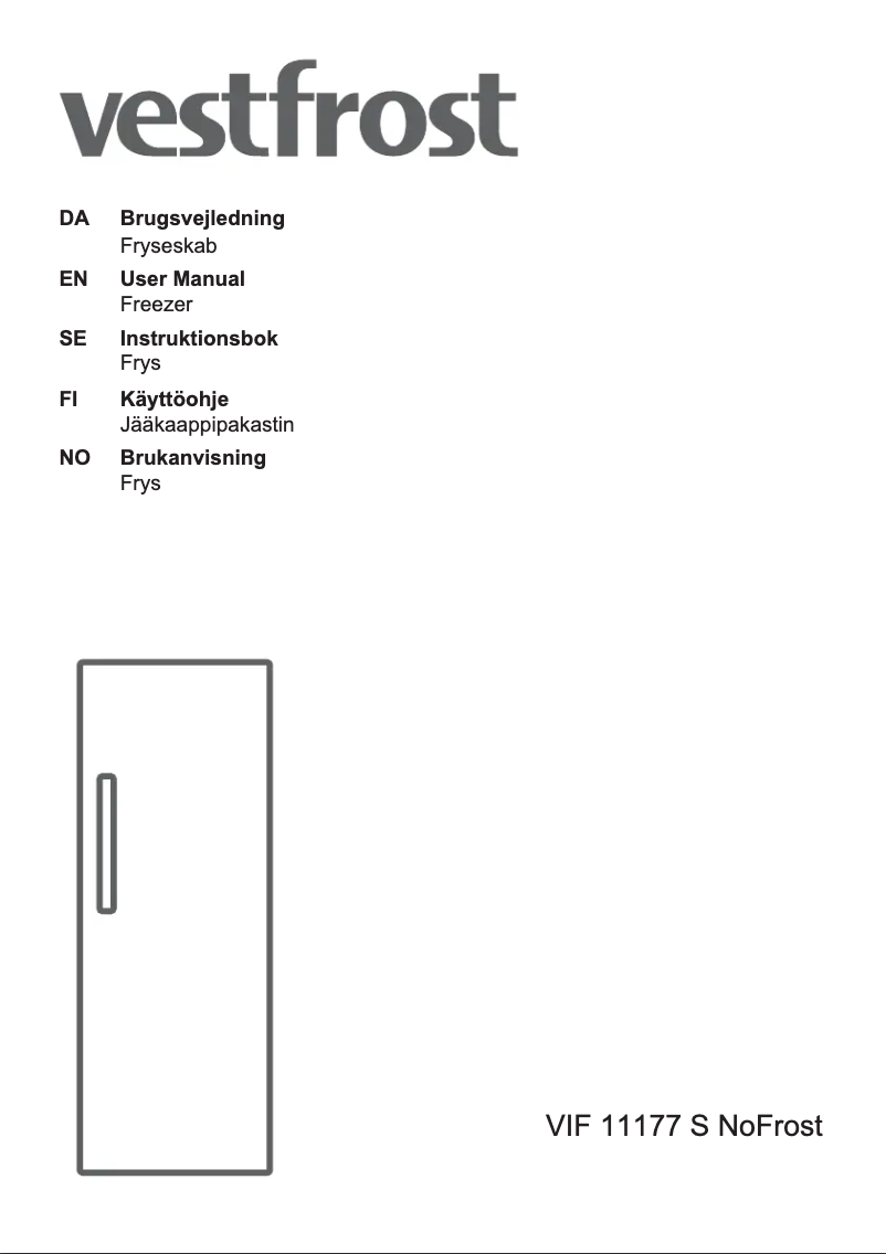 Page n°1 - Manuel utilisateur Vestfrost VIF 11177 S NOFROST
