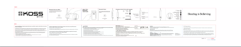 Página 1 del manual Manual de usuario Koss BT115i