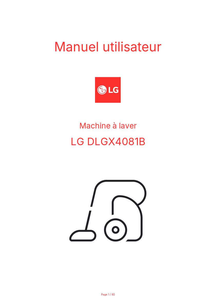 Image de la première page du manuel de l'appareil DLGX4081B