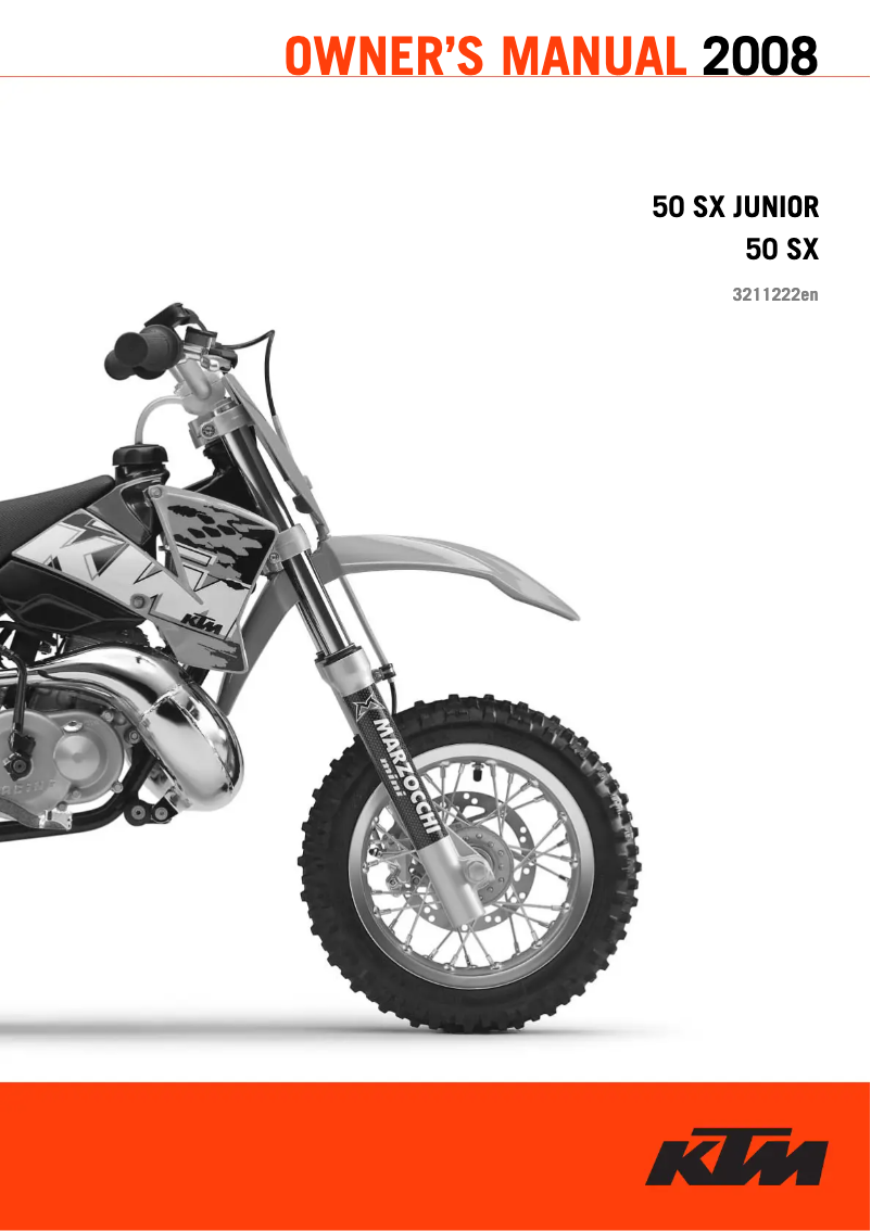 Page 1 de la notice Manuel utilisateur KTM 50 SX (2008)