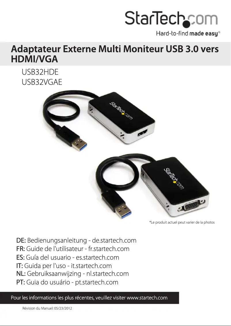 Page 1 de la notice Manuel utilisateur StarTech.com USB32HDE