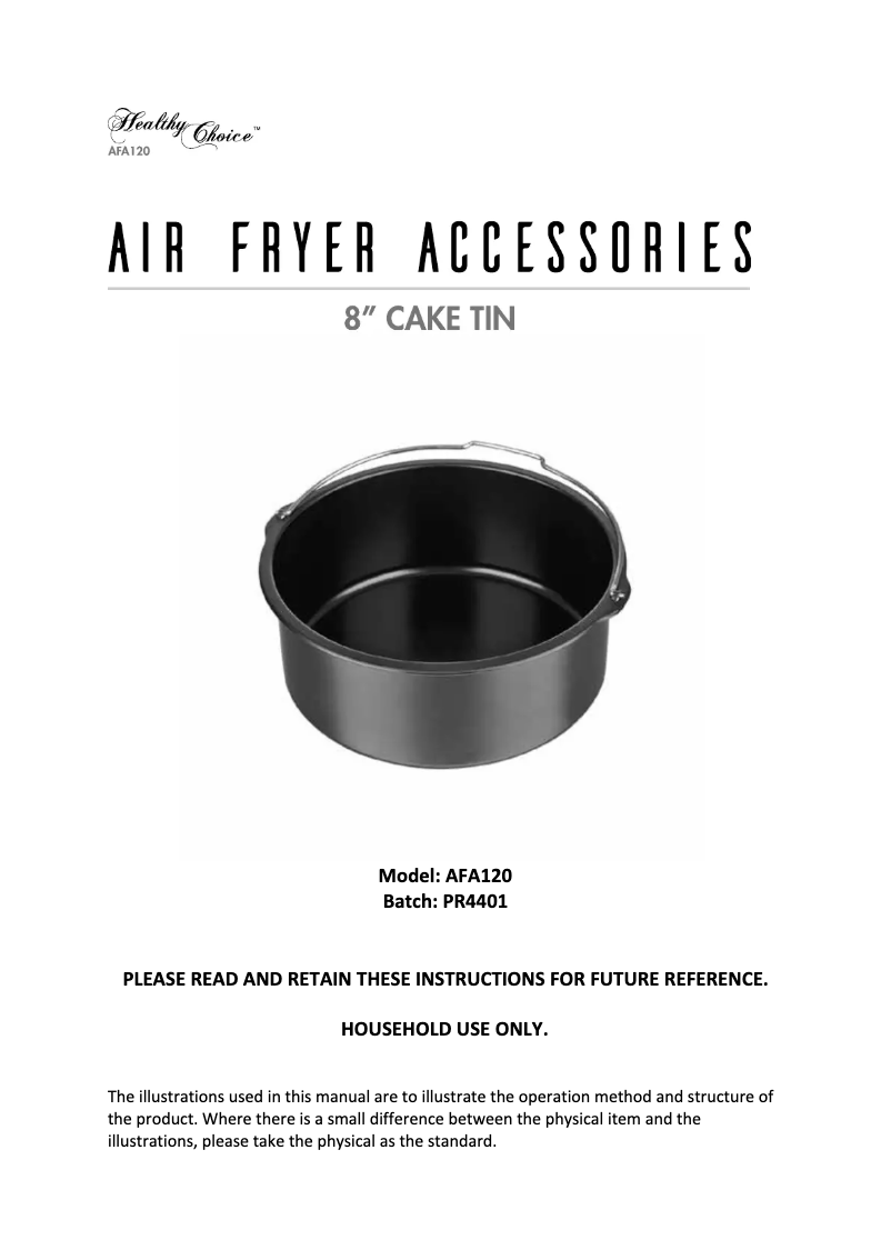 Page 1 de la notice Manuel utilisateur Healthy Choice AFA140