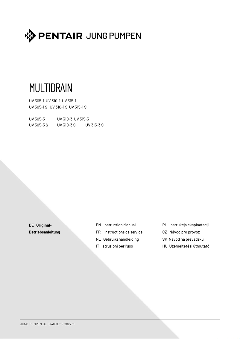 Page 1 de la notice Manuel utilisateur JUNG MultiDrain UV300