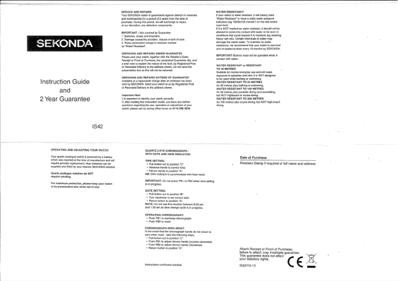 Image de la première page du manuel de l'appareil Classic 3485