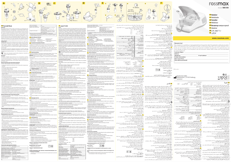 Page 1 de la notice Manuel utilisateur Rossmax NA100