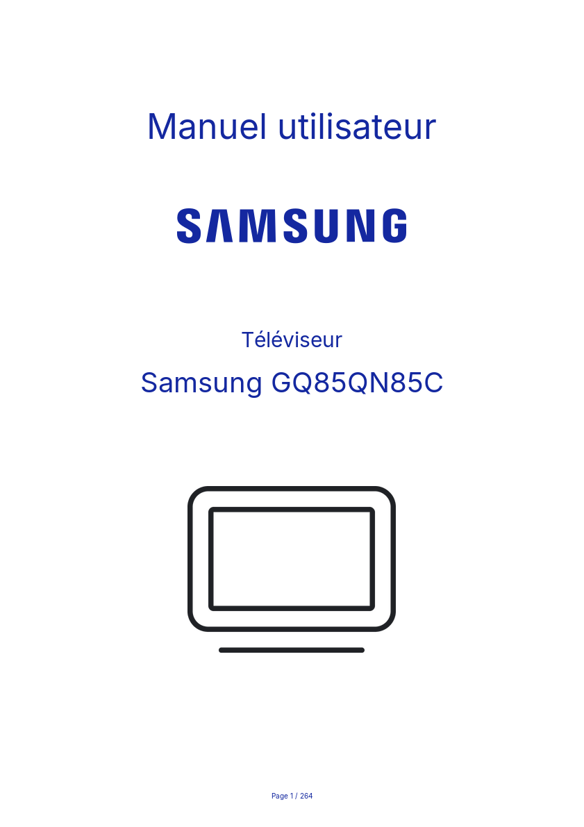 Page n°1 - Manuel utilisateur Samsung GQ85QN85C