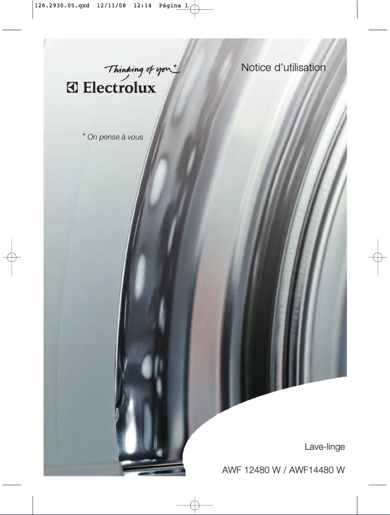 Page n°1 - Manuel utilisateur Electrolux AWF12480W