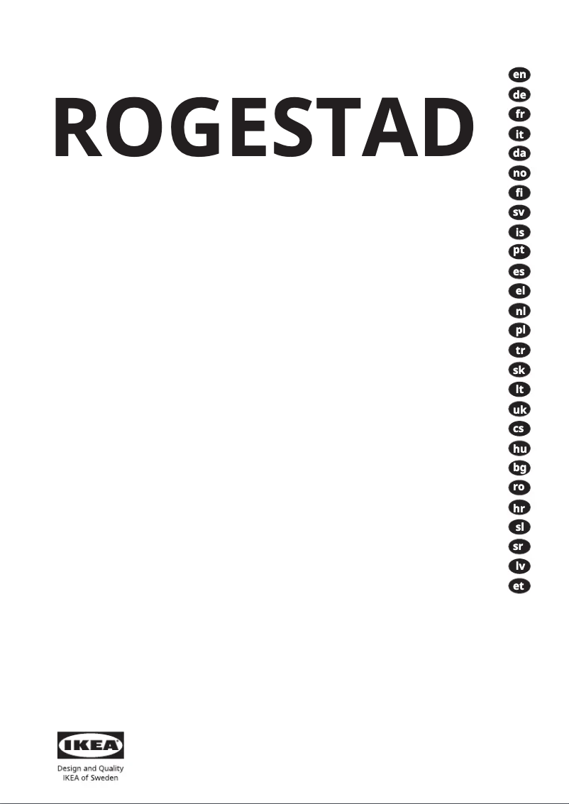 Page 1 de la notice Manuel utilisateur Ikea ROGESTAD 705.595.13