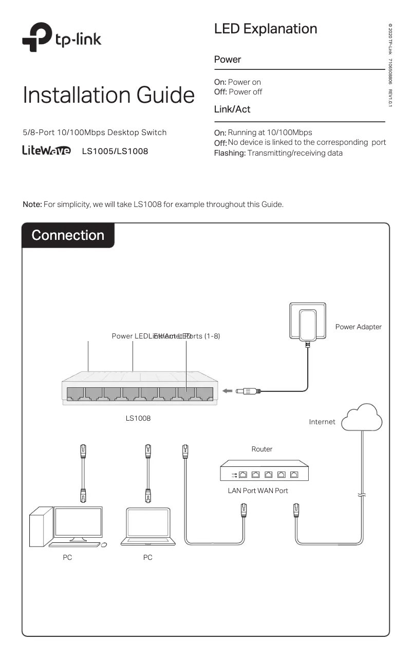 Page n°1 - Mode d'emploi TP-Link LiteWave LS1005
