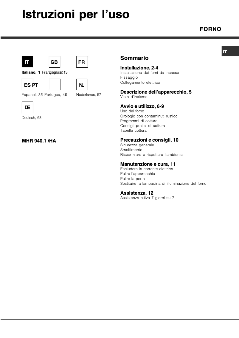 Image de la première page du manuel de l'appareil DECO MHR 940.1