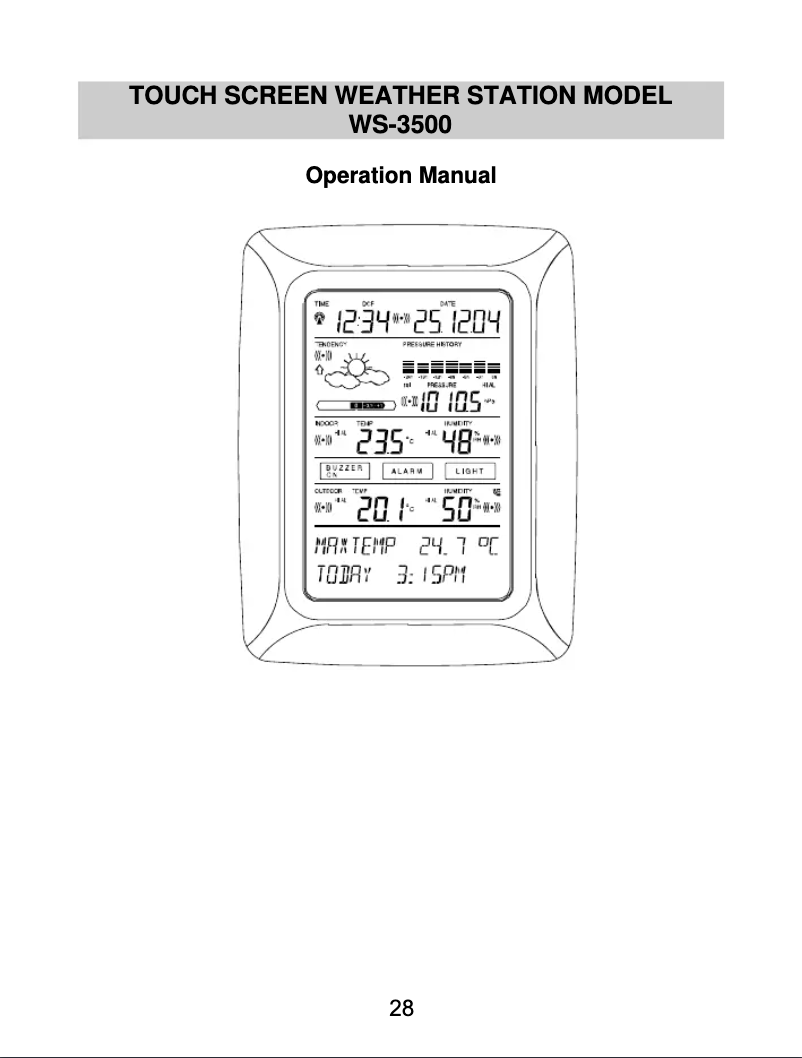 Image de la première page du manuel de l'appareil WS 3500