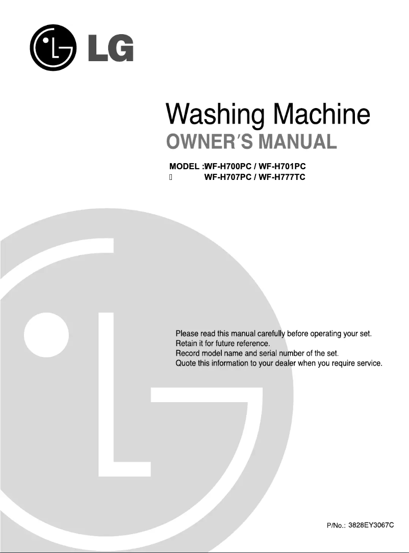 Page n°1 - Manuel utilisateur LG WFS65A00ACT