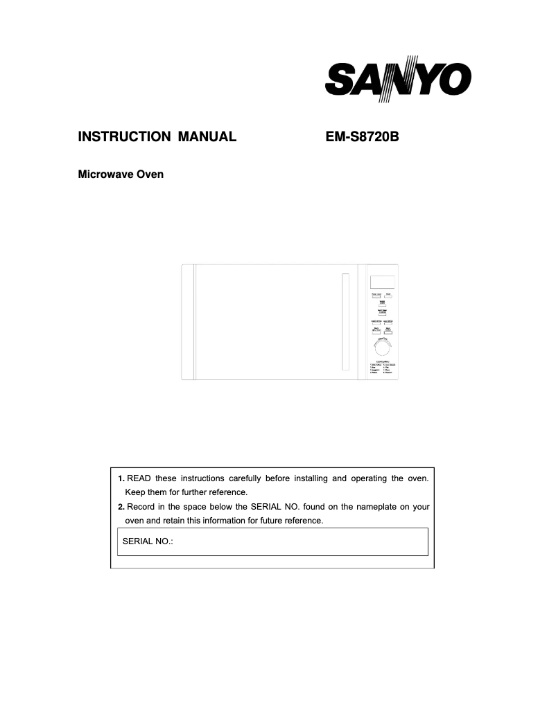 Page n°1 - Manuel utilisateur Sanyo EM-S8720B