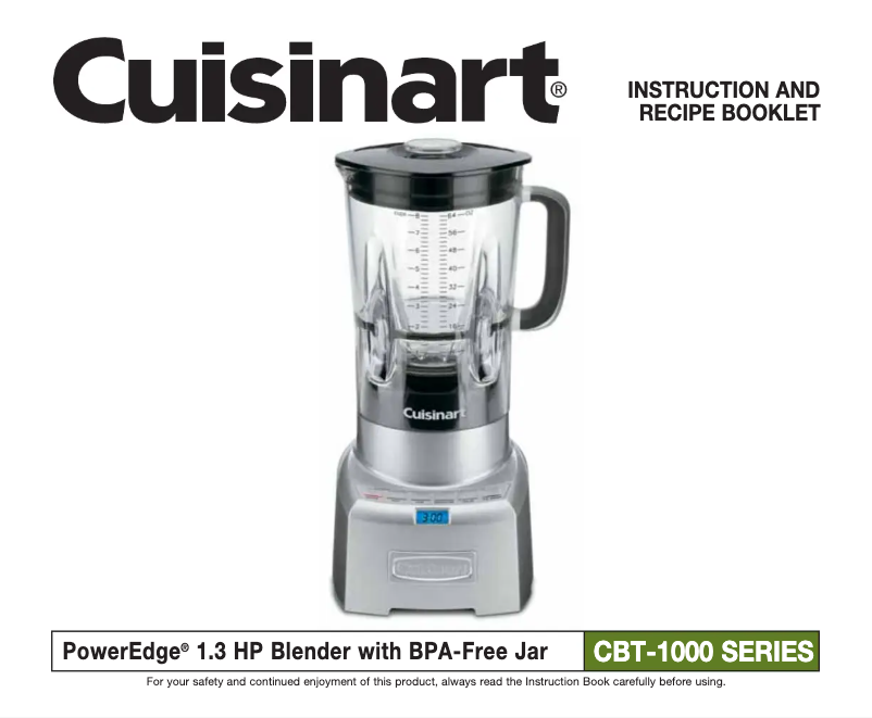 Page 1 de la notice Manuel utilisateur Cuisinart PowerEdge CBT-1000