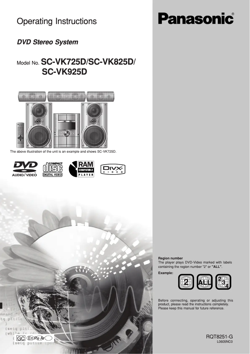 Image de la première page du manuel de l'appareil SC-VK725D