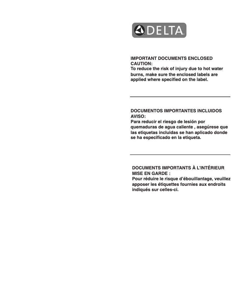 Page 1 de la notice Manuel utilisateur Delta T14038