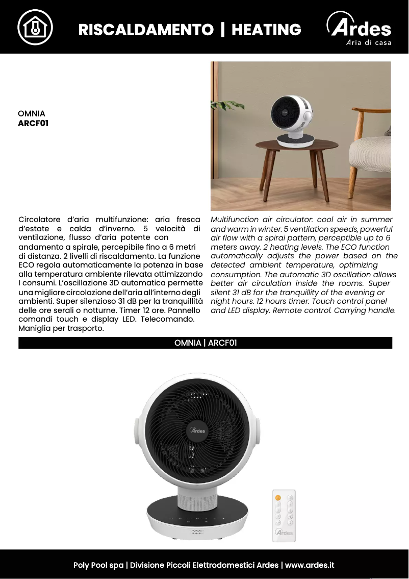 Image de la première page du manuel de l'appareil ARCF01