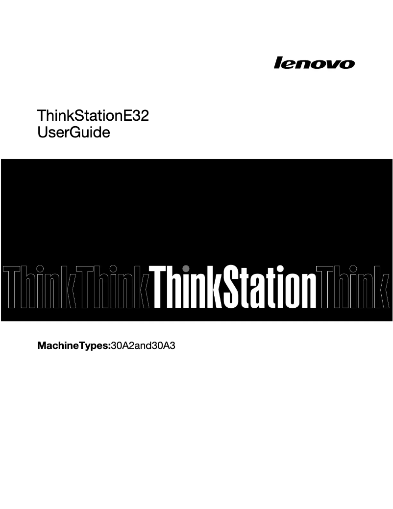 Image de la première page du manuel de l'appareil ThinkStation E32
