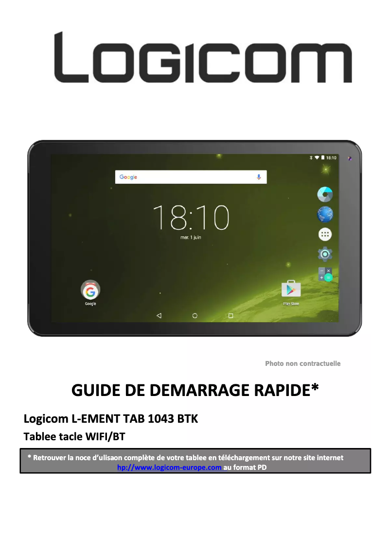 Image de la première page du manuel de l'appareil L-Ement Tab 1043 BTK