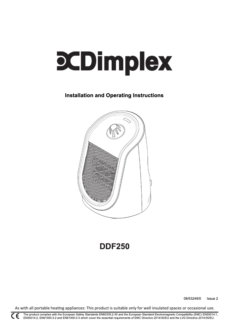 Page 1 de la notice Manuel utilisateur Dimplex DDF250B