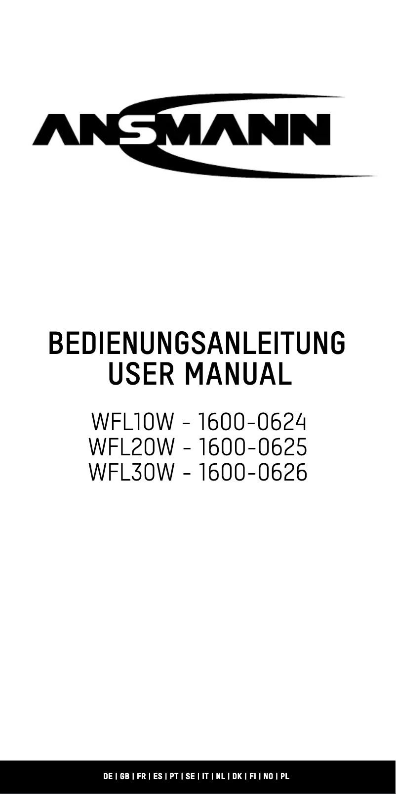Page 1 de la notice Manuel utilisateur Ansmann WFL10W