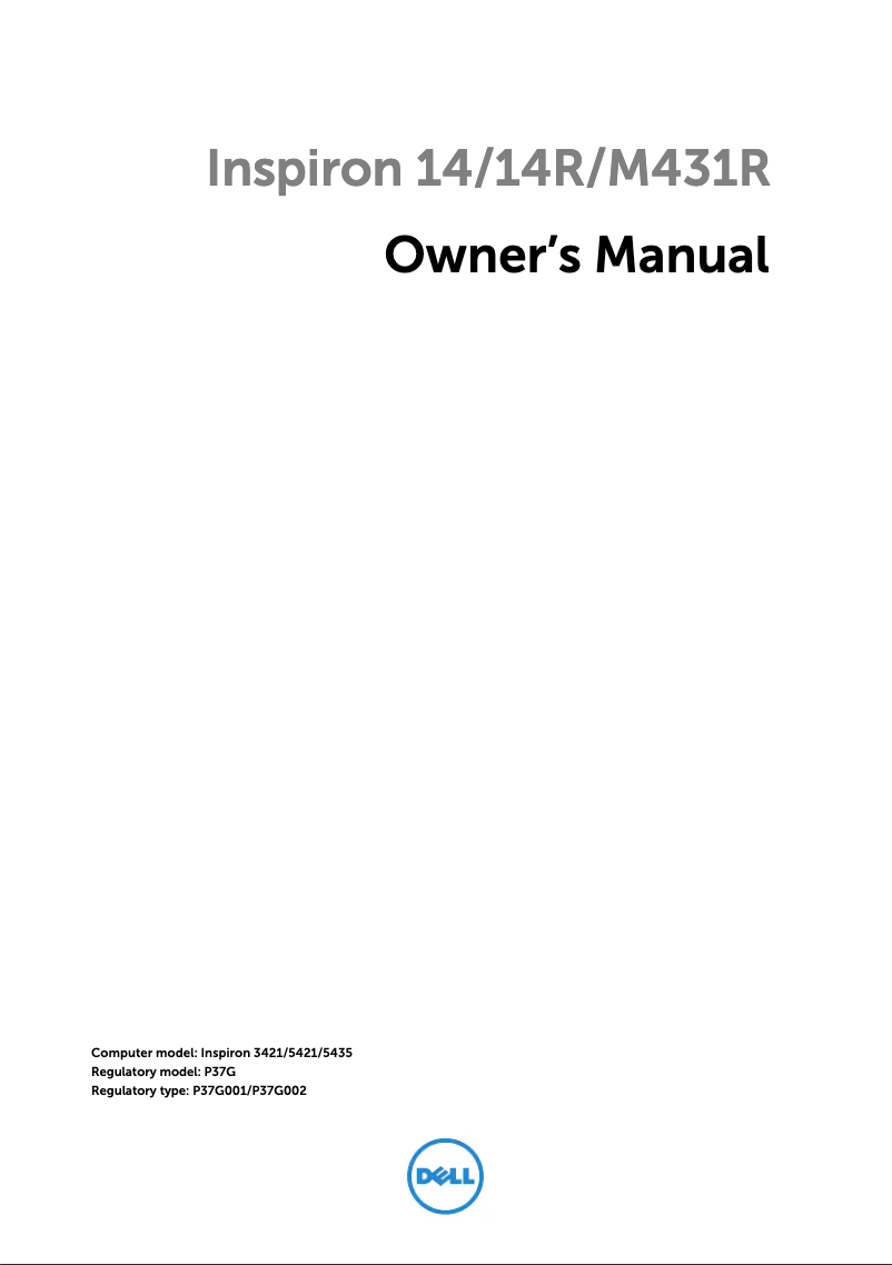 Page 1 de la notice Manuel utilisateur Dell Inspiron M431R