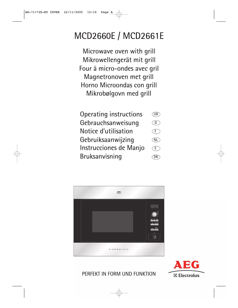 Page 1 de la notice Manuel utilisateur AEG-Electrolux MCD2661EM