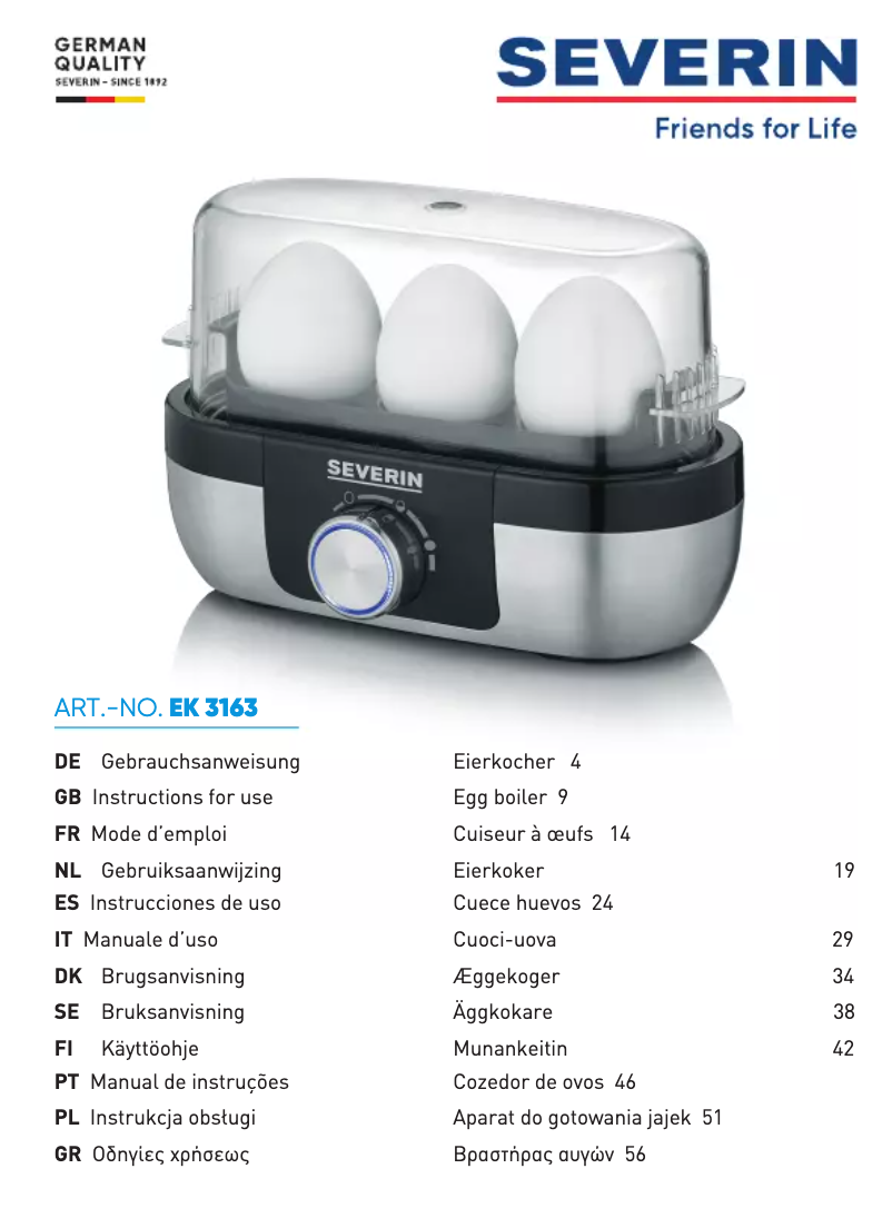 Image de la première page du manuel de l'appareil EK 3163