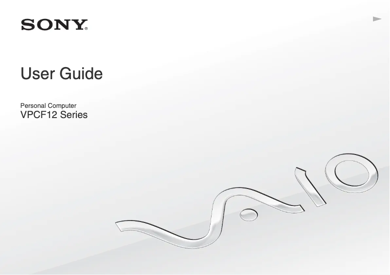 Page n°1 - Manuel utilisateur Sony Vaio VPCF12QGX
